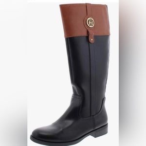 Tommy Hilfiger Faux Leather Imina 3 Knee High Boots Women’s 5 M Black Brown NIB